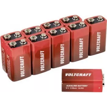 VOLTCRAFT 6LR61 9 V Bloka baterija, sārma-mangāna, 550 mAh, 9 V, 10 gab. (VC-12629385)