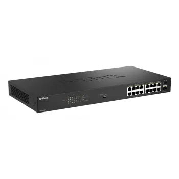 D-Link 18-Portu Gigabit Nevaldāms PoE Slēdzis DGS-1018P/E — 16 x Gigabit RJ-45, PoE (IEEE 802.3af/at), 36 Gbit/s pārslēgšanas jauda