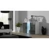 Sideboard SOHO S7, 120 cm, balts/melns spīdums, 3 durvis, 4 plaukti