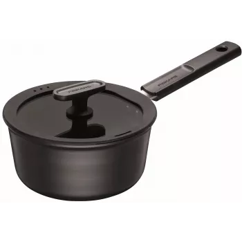 Katliņš Fiskars Hard Face 2,5L ar vāku — nerūsējošā tērauda virtuves katls
