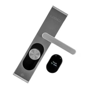 Viedā durvju slēdzene Shelly LOQED Touch Stainless Steel – pieskāriena atslēga, bezatslēgas iekļūšana, viedās mājas integrācija