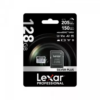 Atmiņas karte Lexar 128GB UHS-I MicroSDXC Professional SILVER PLUS