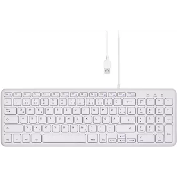 Perixx PERIBOARD-213 DE W USB tastatūra vācu, QWERTZ balta (11960)