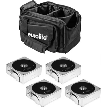 EUROLITE Flat Light Set 4x AKKU 20000425 ar mīksto somu – 4 gab. akumulatora plakano paneļu apgaismojuma komplekts
