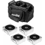 EUROLITE Flat Light Set 4x AKKU 20000425 ar mīksto somu – 4 gab. akumulatora plakano paneļu apgaismojuma komplekts