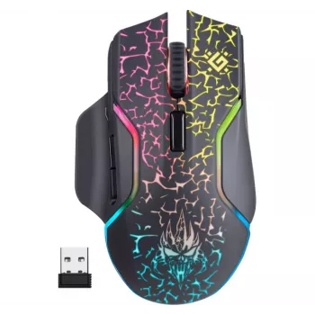 Defender Oneshot GM-067 Bezvadu spēļu pele, optiskā, 6 pogas, pelēka
