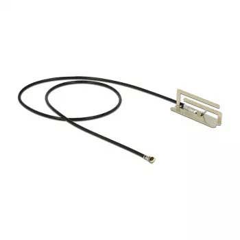 DELOCK 86217 antena MHF savienotājs 4 dBi, 2.4–2.5 / 5.15–5.875 GHz, 50 Ω, 0.134 m kabelis, melns/sudrabs