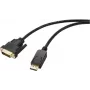 Renkforce DisplayPort / DVI adaptera kabelis, DisplayPort spraudnis, DVI-D 24+1 kontaktu spraudnis, 1.80 m, melns RF-5771518, PVC apvalks