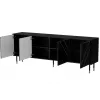 Kumode Cama Meble MOUNTAIN 204x40x72 cm — melns & zelts, MDF/skaidu plātne