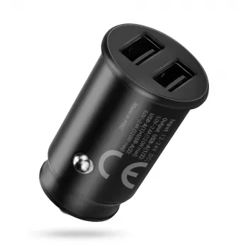 everActive CC-25C automašīnas lādētājs, 2x USB 12 W, ar USB-C kabeli