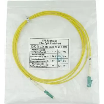 Optiskās šķiedras kabelis BlueOptics SFP2121BU20MM, 20 m, LC savienotāji, G.657.A1, dzeltens