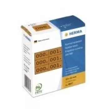 HERMA pašlīmējošās ciparu etiķetes - Melna, brūna - 10 x 22 mm - 3000 uzlīmes (1000 loksnes x 3) (4807)