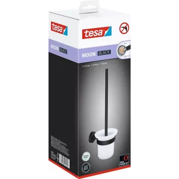 Tesa MOON BLACK WC birste un turētājs - Melns - Balts - Stikls - Metāls - 112 mm - 145 mm