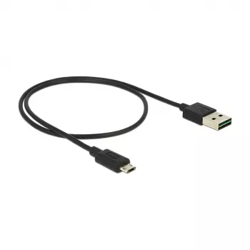 USB kabelis DeLOCK 83845 USB 2.0 0,5m USB A Micro-USB B Melns