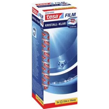 Līmlente Tesa 58260 caurspīdīga 19 mm x 33 m — 8 ruļļu iepakojums