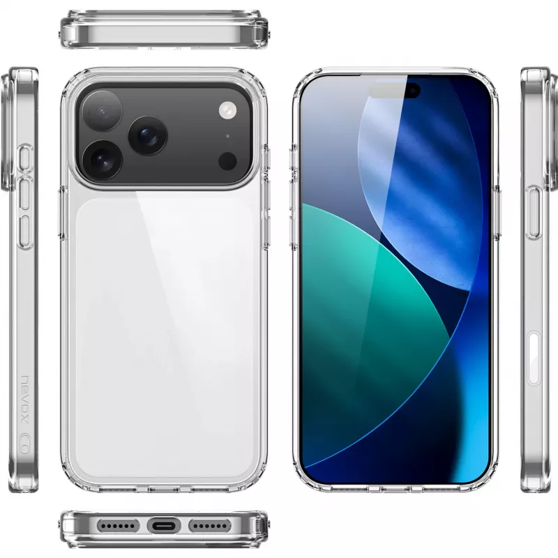 Nevox StyleShell SHOCKFlex apvalks iPhone 17 Pro, caurspīdīgs