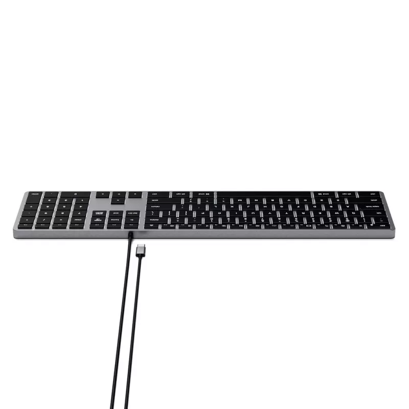 Satechi Slim W3 tastatūra USB-C ar ciparu bloku (pelēka)