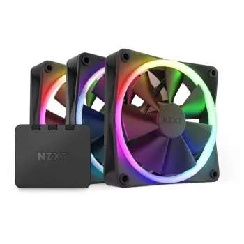 NZXT F120 RGB 120mm ARGB korpusa ventilators - 3 komplektā - Melns