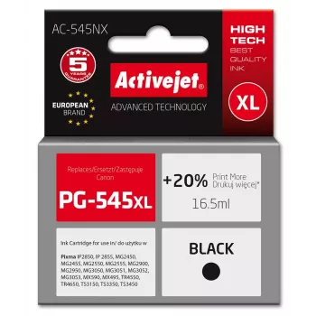 Kasesete ActiveJet AC-545NX Melna saderīga Canon PG-545XL, XL augstas ražības 16.5 ml pigments