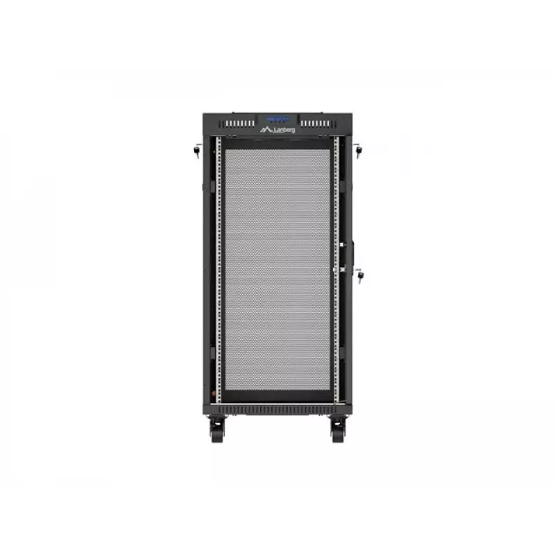 Rack skapis LANBERG FF01-6624-23BL 24U brīvi stāvošs 19 collu 600×600 mm IP20 melns