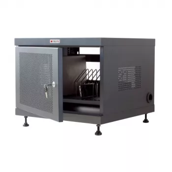 Rack plaukts TECHLY 367652 kabeļu organizētājs ar 3M līmlenti, tērauds, 550×550×410 mm, melns