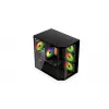 Krux Empero KRXD010 Midi Tower datora korpuss, ATX, rūdīts stikls, 4x 120 mm ARGB ventilatori, melns - videokarte līdz 420 mm, CPU dzesētājs līdz 155 mm, 2x 3,5" + 3x 2,5" vietas