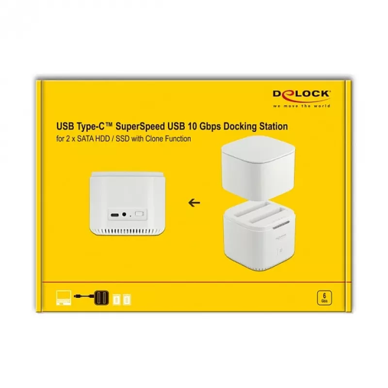 Docking Station DeLOCK USB Type-C 3.2 2 x 2.5 inch SATA HDD/SSD