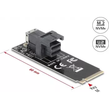DeLOCK 61070 Iekšējais SFF-8643 Adapteris M.2 Vīriešu 32 Gbit/s Melns