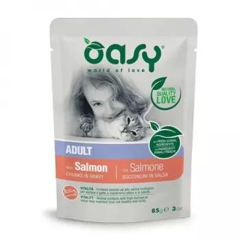 Oasy Chunks mērcē pieaugušiem kaķiem ar lasi 85g