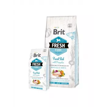 Brit Fresh Fish with Pumpkin Adult Large Muscles & Joints 12 kg - sausa barība suņiem ar svaigu zivi un ķirbi, graudu brīva, 26% proteīns, 14% tauki
