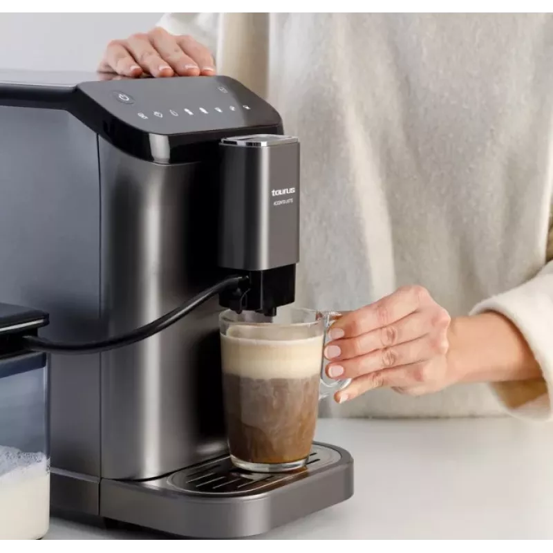 Kafijas automāts Taurus Accento Latte pilnībā automātisks, iebūvēta dzirnaviņa, 1,5 L ūdens tvertne, kafijas pupiņu ievade
