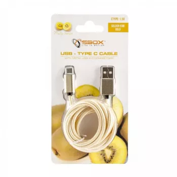 USB kabelis SBOX USB-TYPEC-15G 1.5m USB A USB C Zelts