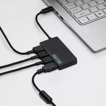 Akyga AK-AD-52 aktīvs USB-C centrmezgls, USB-C (M) uz 4x USB-A (F), USB 3.1, 20 cm