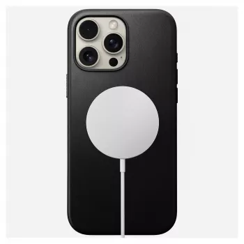 Mobilā telefona maciņš Nomad NM01693185 Apple iPhone 16 Pro Max, āda/TPU/PC, melns, piemērots 17,5 cm (6,9 collu) ekrānam