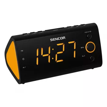 Modinātājpulkstenis SENCOR SRC 170 — PLL FM radio, 1.2 collu LED, dubultais modinātājs, iekštelpu temperatūra, rezerves baterija