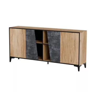 Cama 4D kumode OVO 180x38xH83 ozols/betons