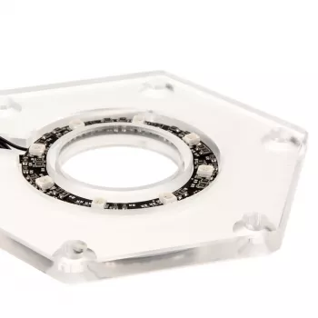 Montāžas komplekts BitsPower Hexagon BP-WTHU-RGB — caurspīdīgs akrils, 91.4×80×6.5 mm
