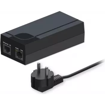 PoE barošanas injektors TELTONIKA PR322EU7 — viena porta Power over Ethernet injektors ar EU kontaktdakšu