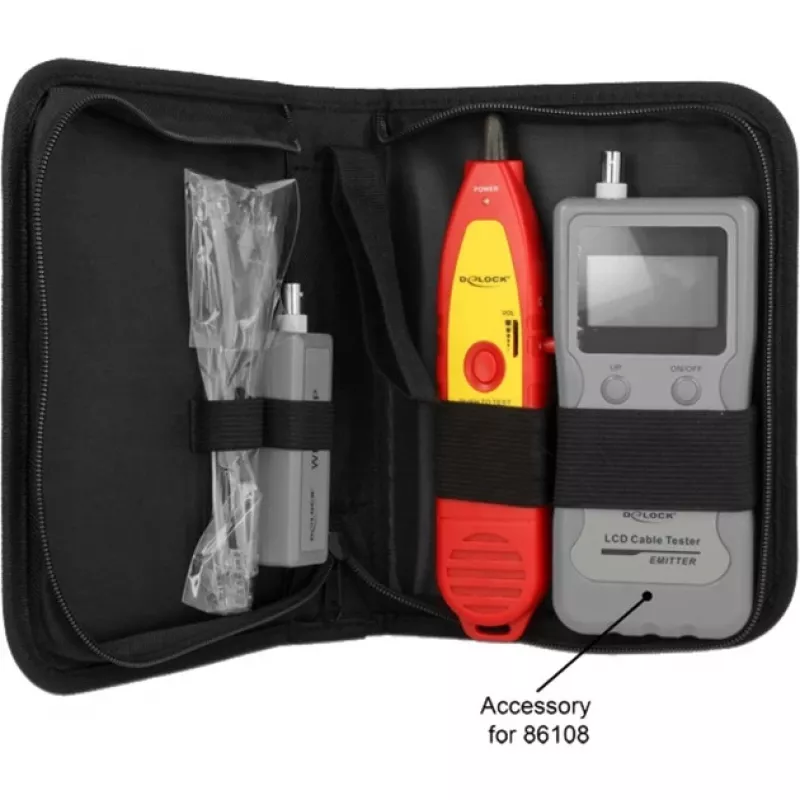 Delock 86109 kabeļu meklētājs kabeļu testerim 86108, sarkans/dzeltens