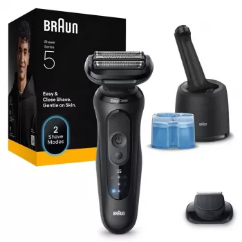Elektriskais skuveklis BRAUN SHAVER 52‑N7200cc Melns — folijas skuveklis, uzlādējams, slapjai un sausai skūšanai