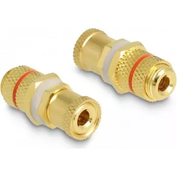 DeLOCK Audio Adapter savienotājs no sievišķā spailes uz sievišķo spaili sarkans gredzens 2 x sievišķā zelts