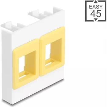 Montāžas rāmis DELOCK Easy 45 Modulis 2x Keystone turētāji 45×45 mm balts/dzeltens
