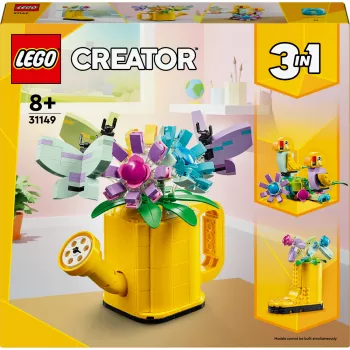 LEGO Creator Puķu laistīšanas kanna 31149 — būvējams ziedu modelis, 420 gabali, 120×150×130 mm