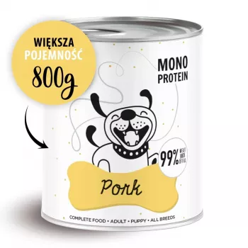 Slapjā suņu barība PAKA ZWIERZAKA Pepe Pork 800 g – pilnvērtīga pieaugušo barība