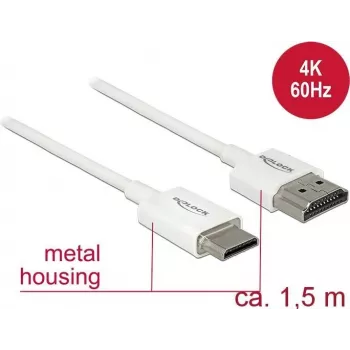 HDMI kabelis DeLOCK 85143 1,5m HDMI Type A Type C Balts