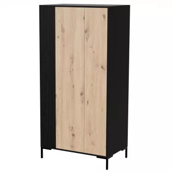 Skapis Cama meble Cama v, melns rāmis, 4 plaukti, 900×550×1840 mm