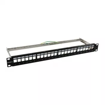 Keystone moduļu nesējs, 48,30 cm (19 inch) plāksne 24xTP moduļiem, 1HE, melna (S216320)