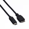 ROLINE USB kabelis - USB Type C (vīriešu) uz Micro-USB Type B (vīriešu) - 50 cm - Melns (11.02.9005)