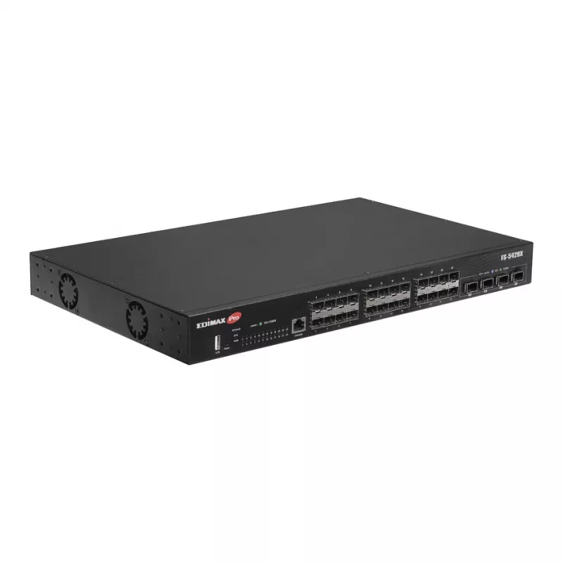 Tīkla slēdzis EDIMAX FS-5428X — 24 Gigabit SFP porti, 4 × 10GbE SFP+ porti