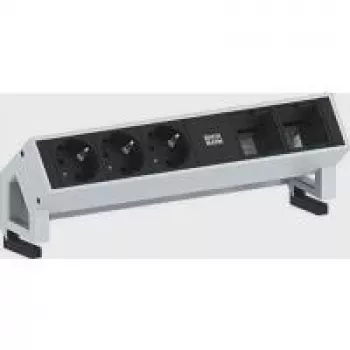 Pagarinātājs Bachmann DESK 2 0.2 m 3 AC kontaktligzdas Melns Nerūsējošais tērauds